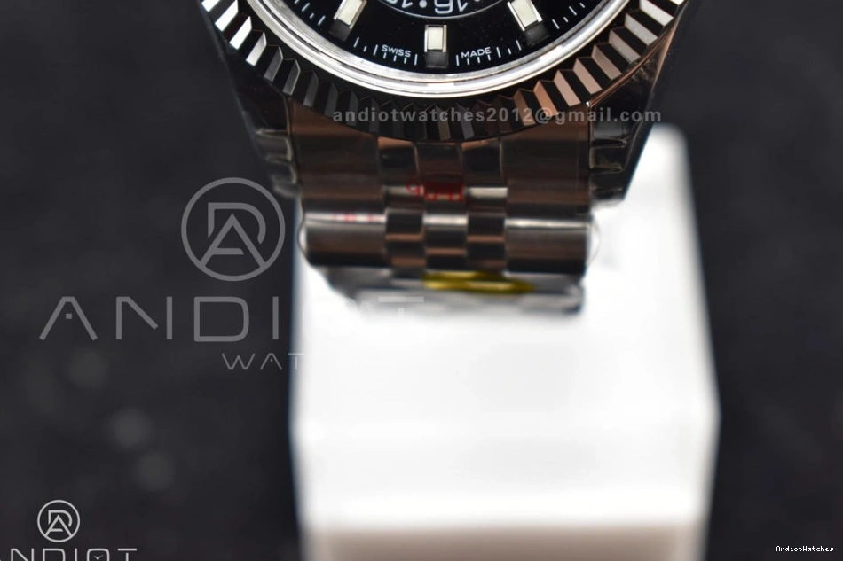 Affordable SS Jubilee 1107 on Noob Skydweller Best Dial SS Bracelet A23J Black Edition 0918